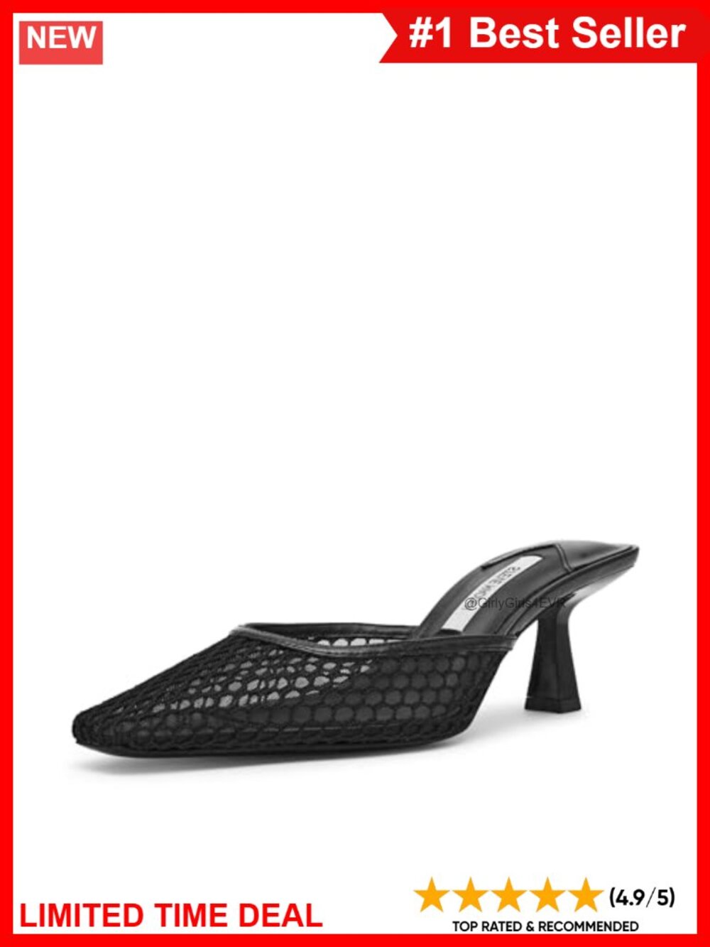 Steve Madden Alyse Mesh Square Toe Kitten Heel Slip-On Pump
